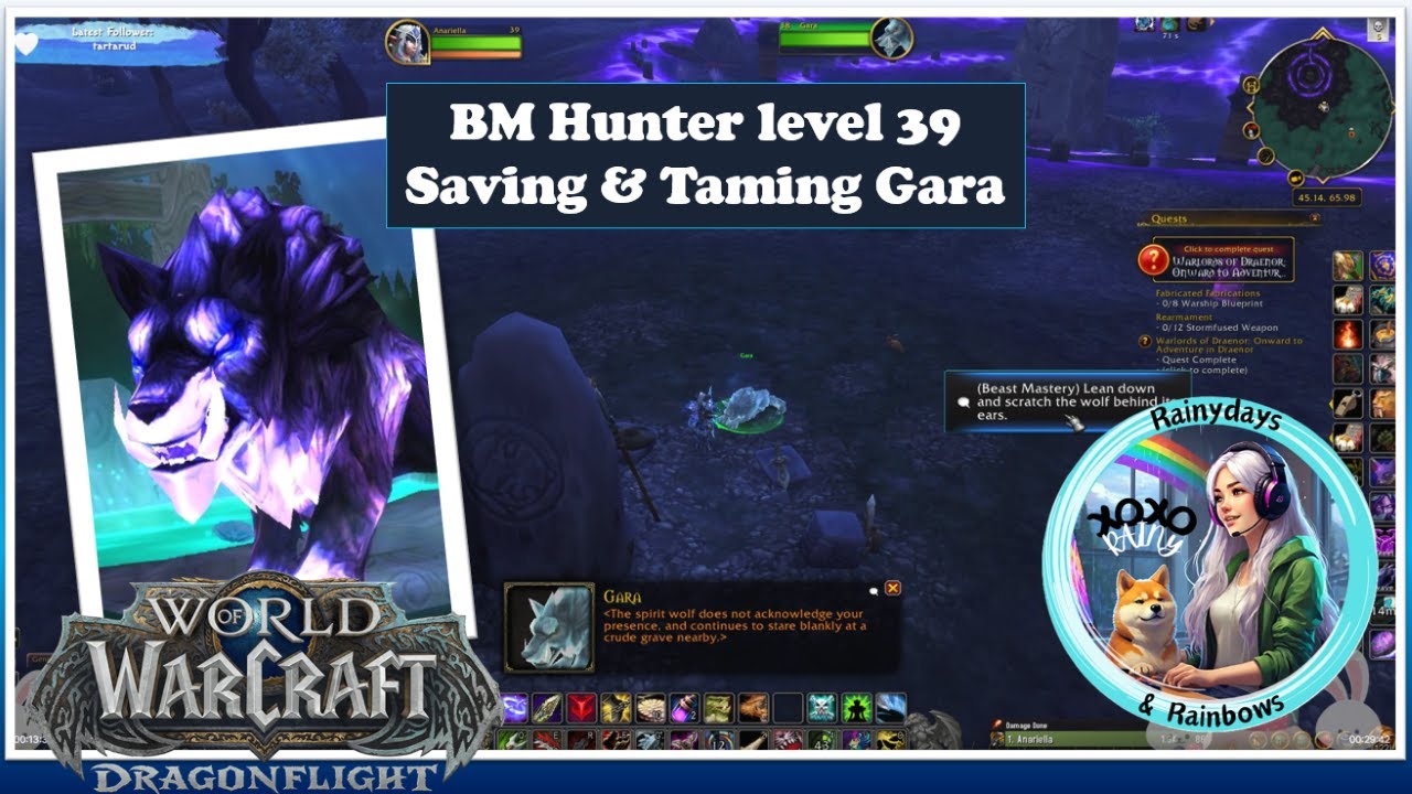 BM Hunter Saving & Taming Gara Rare Hunter Pet in WOD Dragonflight World of Warcraft Game
