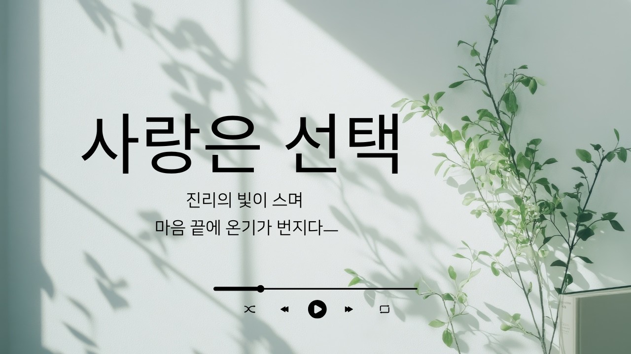 사랑은 선택ㅣ하나님의 형상과 존중에 대한 묵상찬양 | 차분한 여성 워십