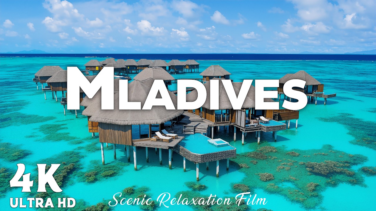 Maldives 4K – Relaxing Ocean Waves & Tropical Island Paradise Ambience