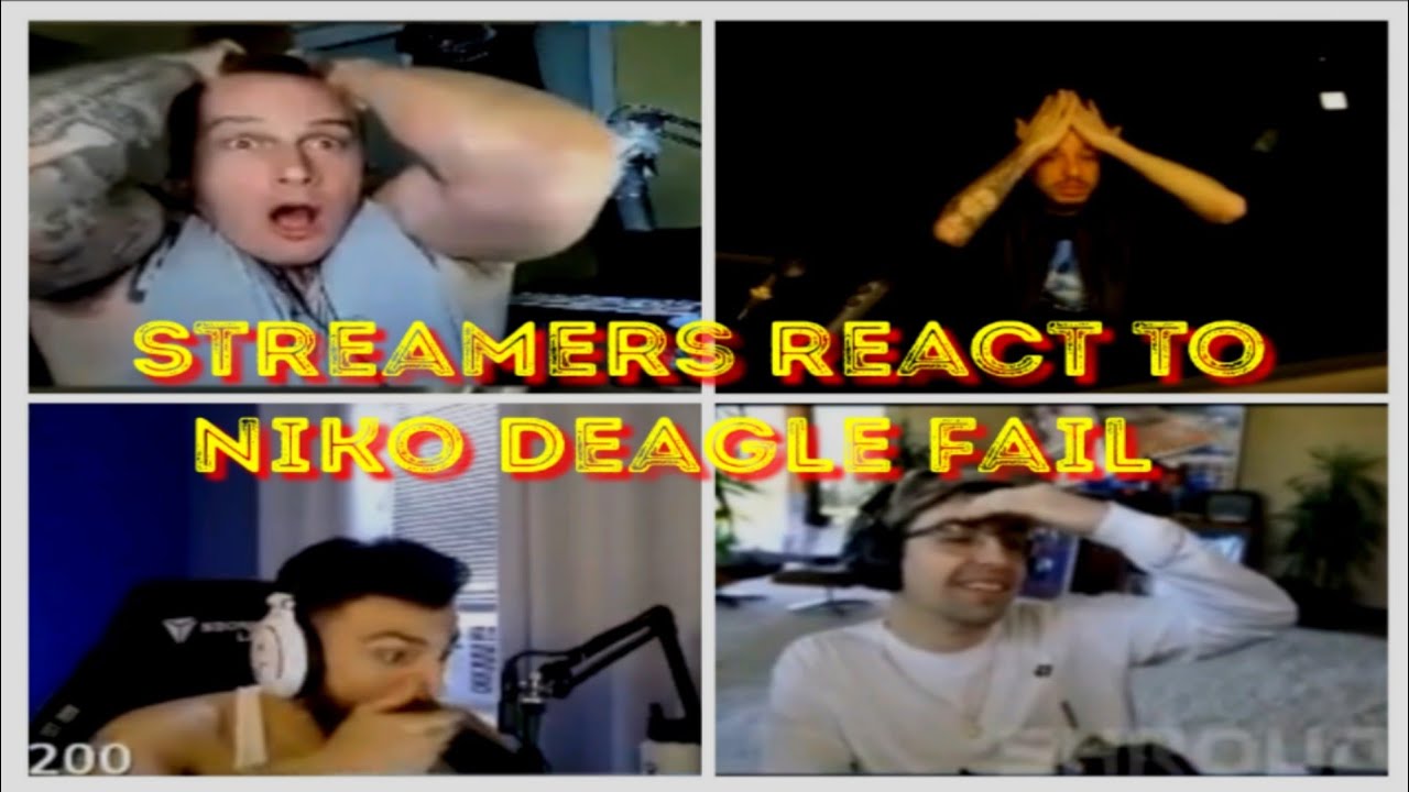 streamers react to Niko deagle fail Реакция стримеров на фейл Нико на Нюке
