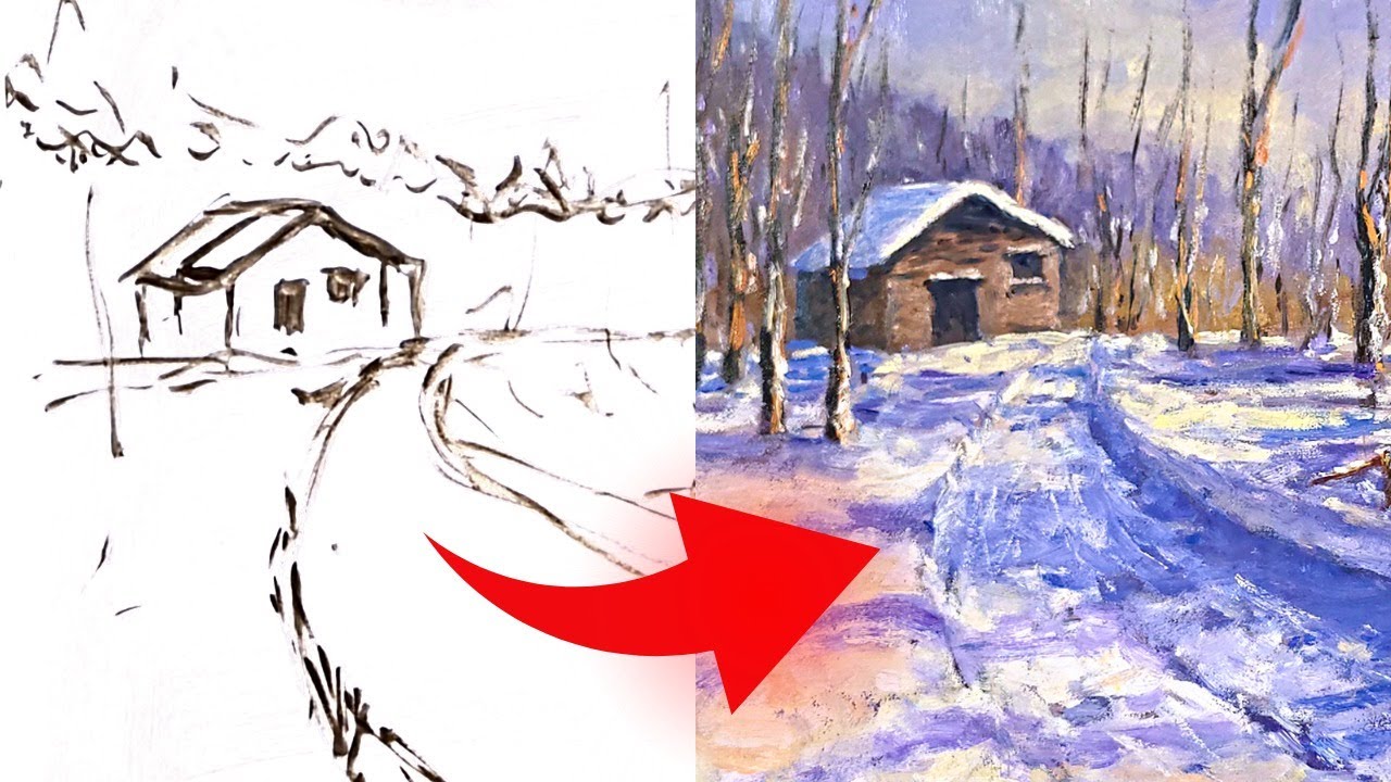 Tuto Pour Débutants en Peinture à l'huile : Paysage d'Hiver