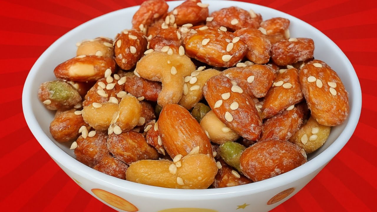  Crispy Sugar Coated Dry Fruits | Sweet Snack for Tea Time | Homemade Recipe