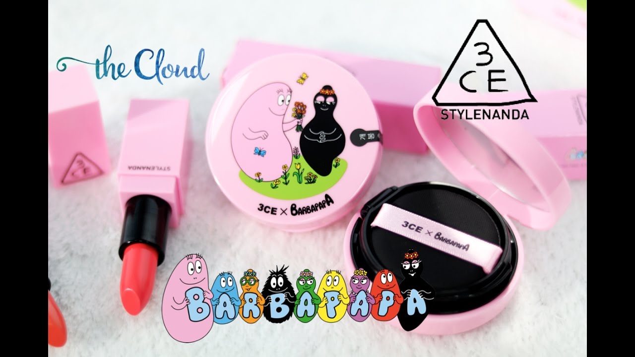 3CE BARBAPAPA LIPSTICK & BLUSH CUSHION | SWATCH & REVIEW