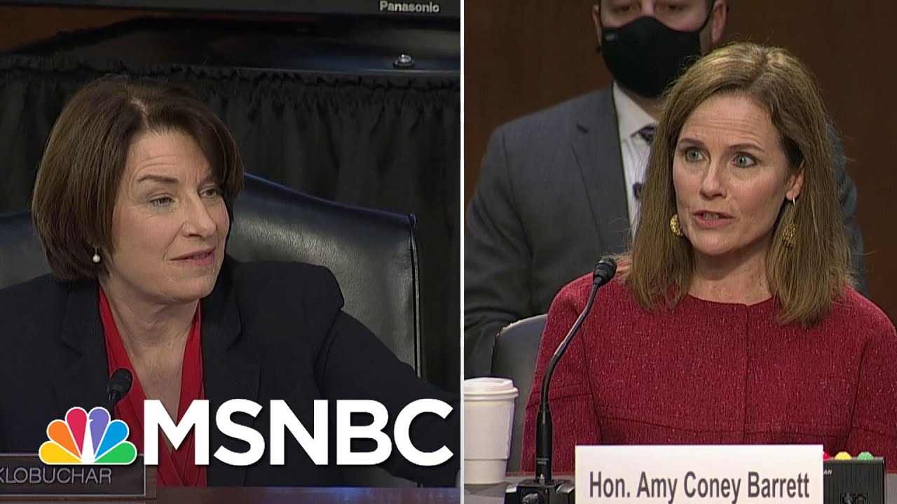 Amy Klobuchar Questions Barrett On What Court Rulings Qualify As 'Super Precedent' | MSNBC