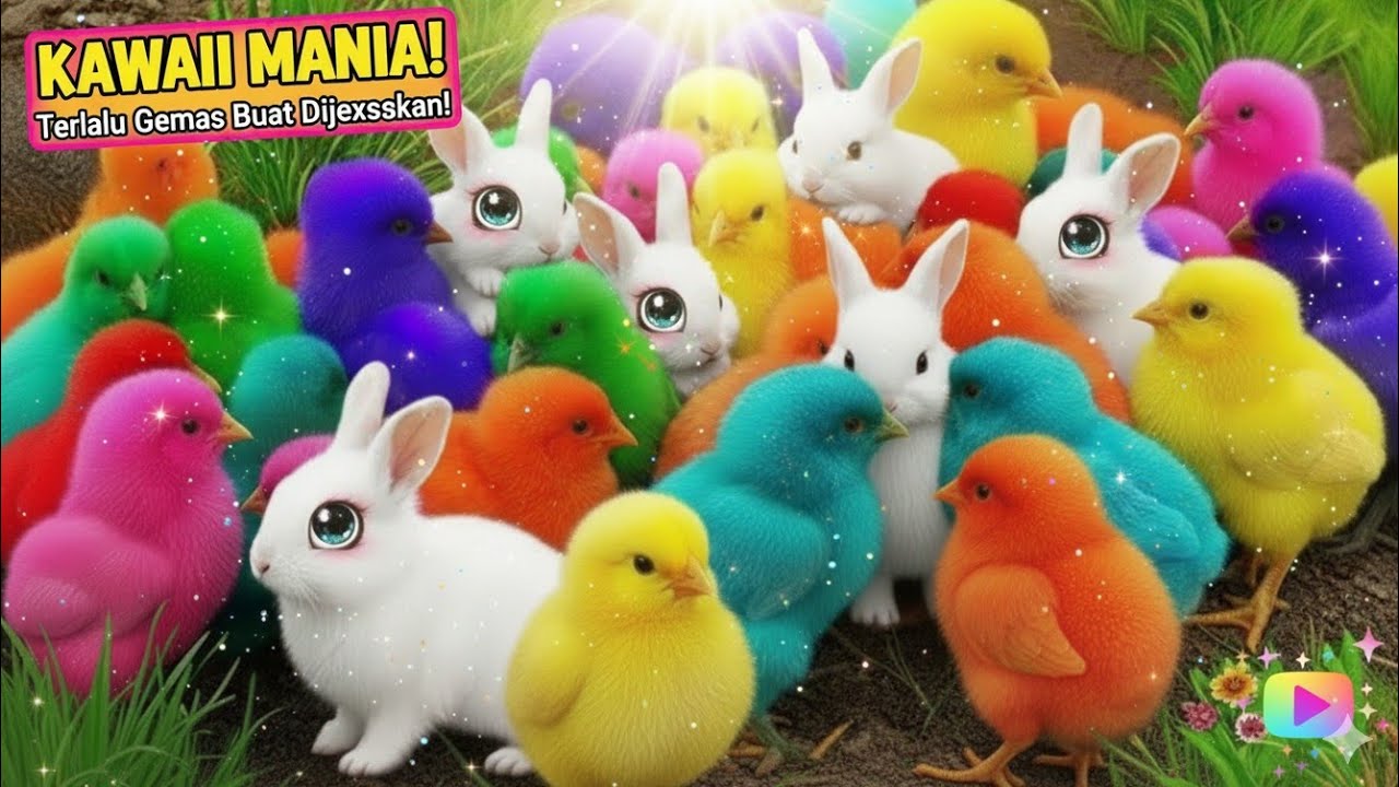 Asik ya ayam pelangi bermain
