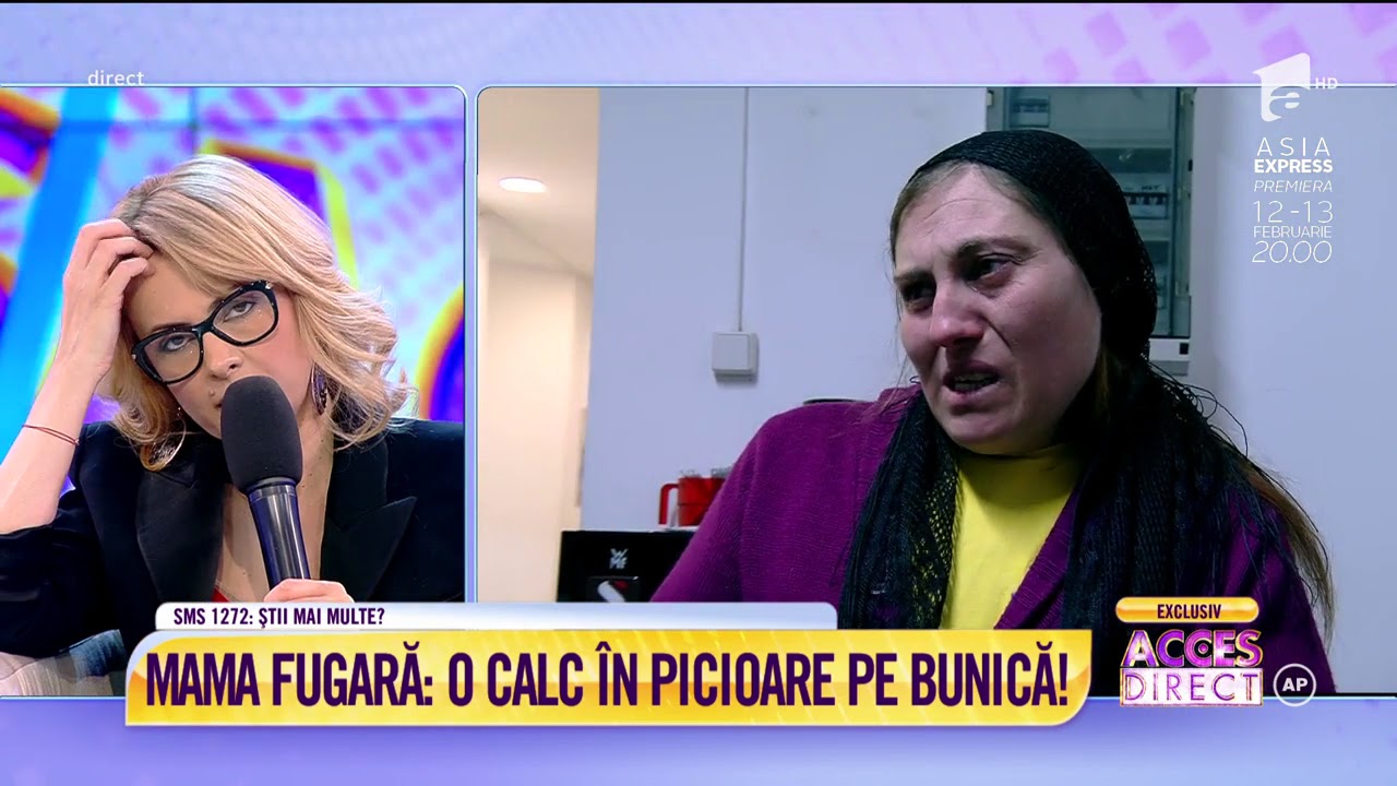 Scandal în direct! Mama fugară și cu tupeu a plecat nervoasă din platoul Acces Direct