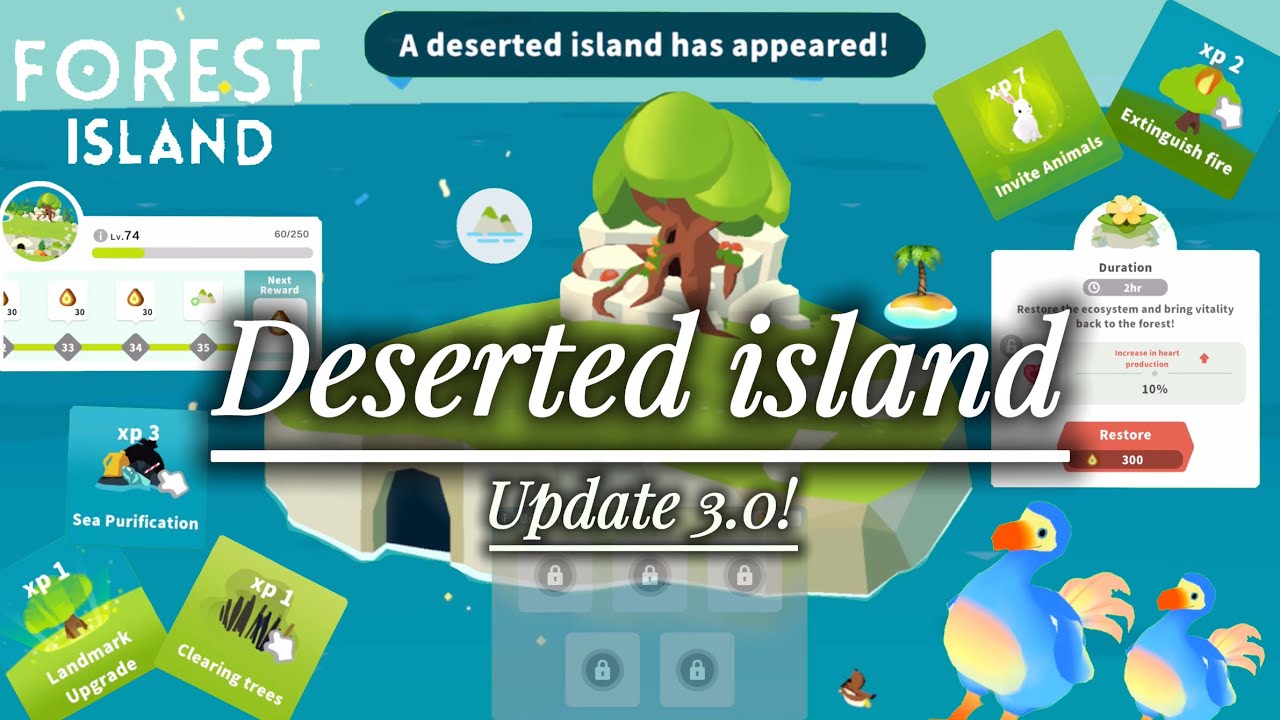 Deserted island has appeared! 🏖️ | 3.0 update! 🦤 | Review on “Forest island” 🏝️ 