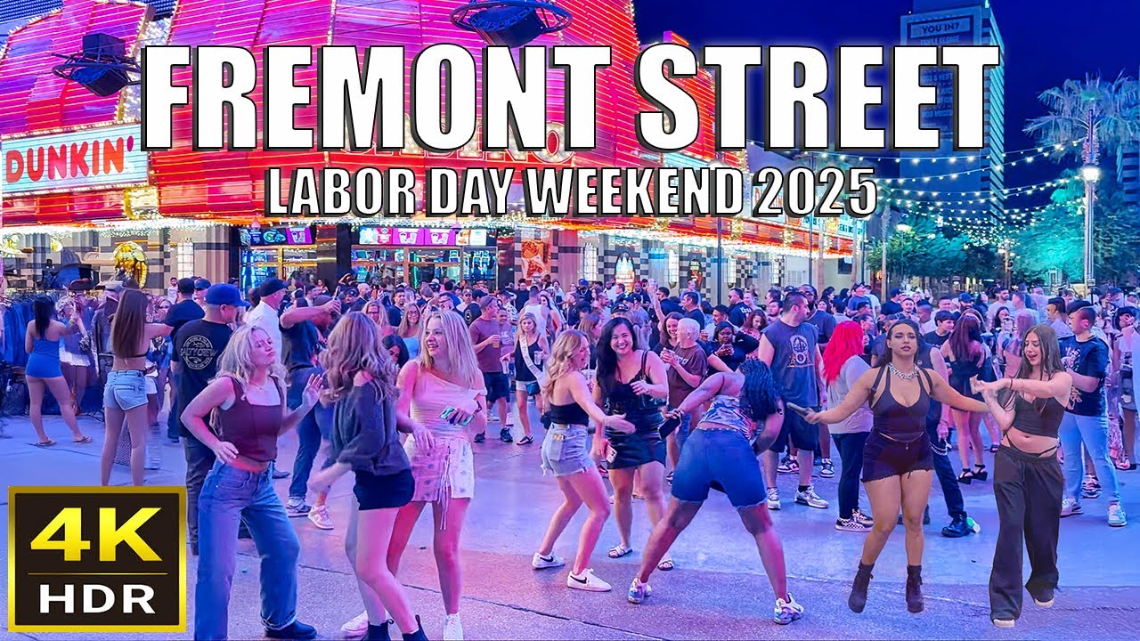 Fremont Street Las Vegas Midnight Walk - Labor Day Weekend 2025 - Downtown Las Vegas