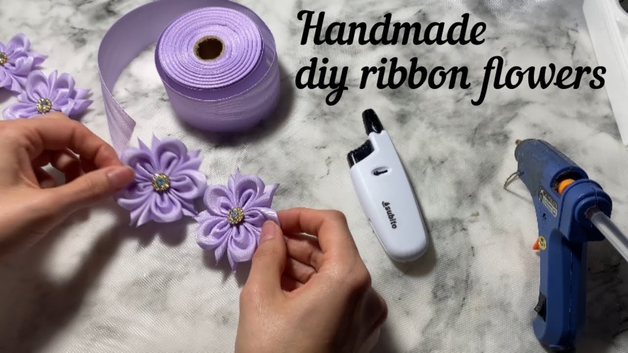 Handmade diy ribbon flowers Квіти зі стрічки своїми руками Як зробити квітку зі стрічки