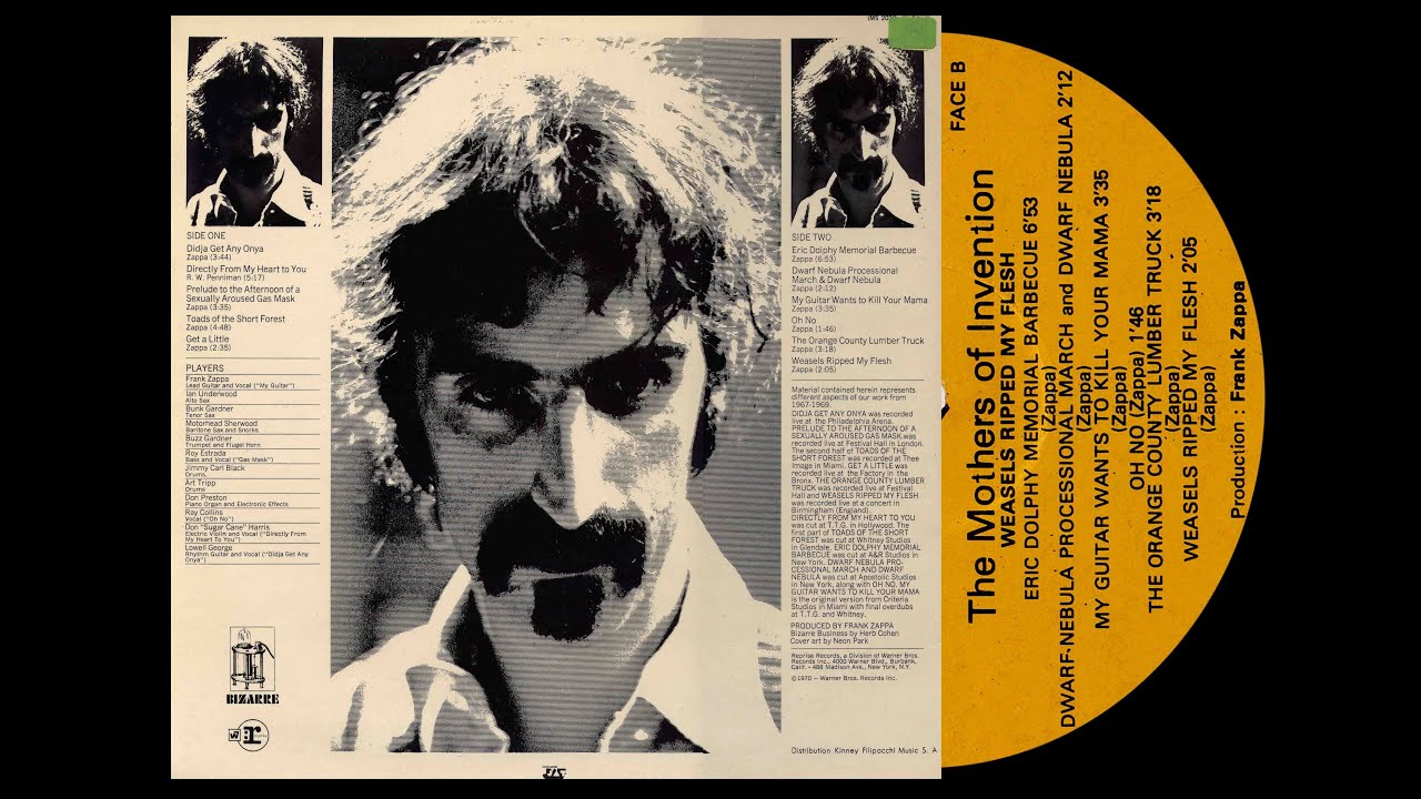 Frank Zappa  -The Mothers of Invention  (Weasels ripped my Flesh ) 1970