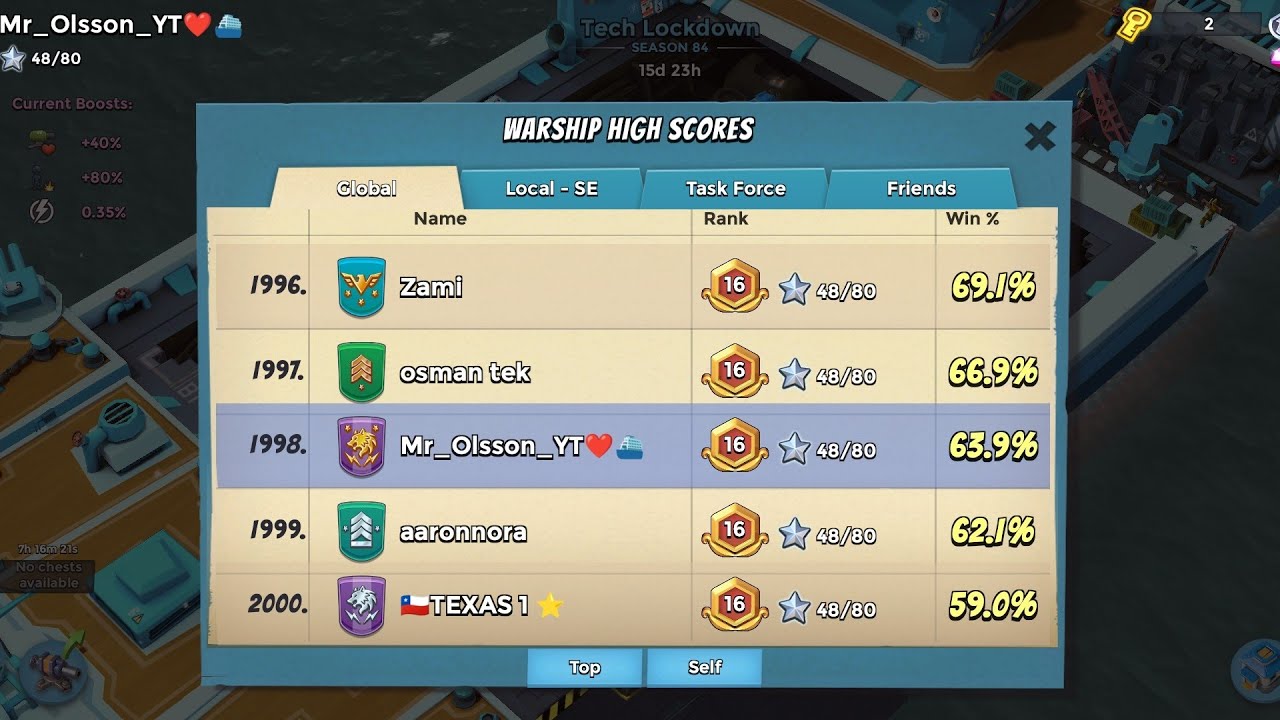 5 Engine Rooms - F2P Account - Boom Beach Warships Season 84: Tech Lockdown