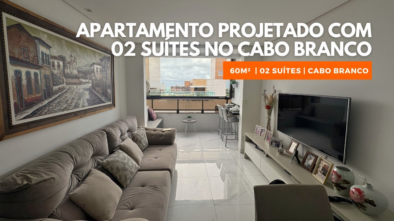 ❌INDISPONÍVEL! APARTAMENTO PROJETADO COM 02 SUÍTES EM CABO BRANCO POR R$ 679 MIL