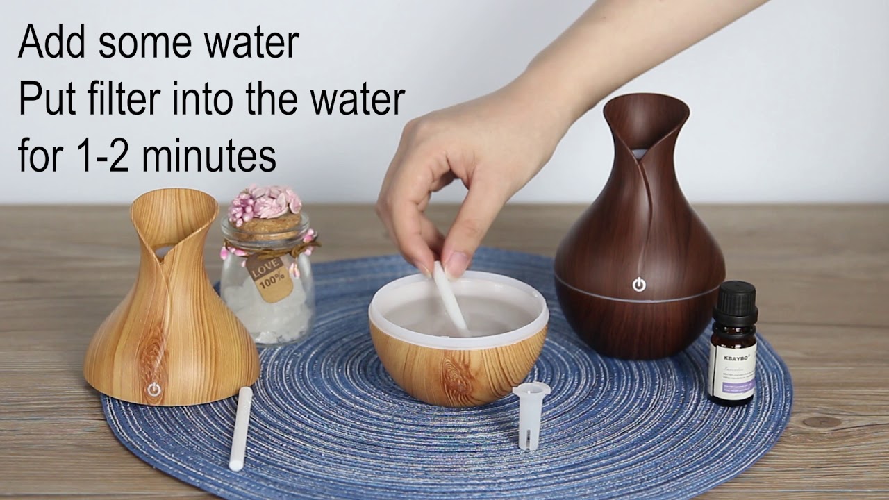 130ml USB Ultrasonic Air Humidifier Wood Grain Air Purifier|KBAYBO
