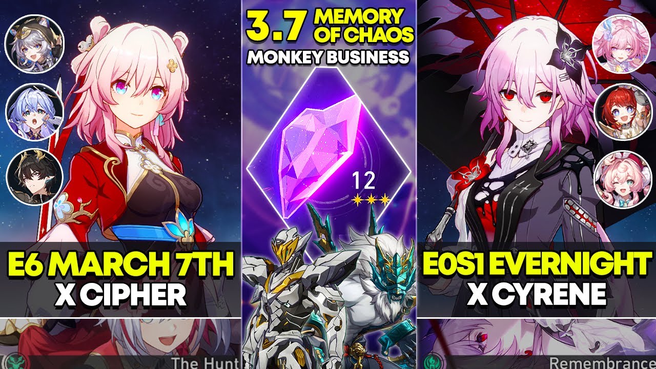 E6 7 марта x Cipher & E0S1 Evernight x Cyrene | Memory of Chaos 12 | Honkai Star Rail 3.7