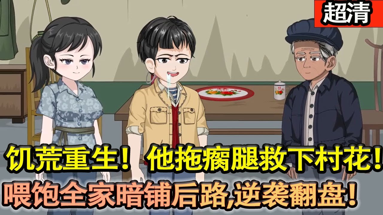 沙雕動畫【飢荒重生！林火旺拖瘸腿救下村花，竟被主動求婚！憑重生記憶闖大山，野兔山雞野豬管夠，餵飽全家暗鋪後路，逆襲翻盤！】#乖仔动画