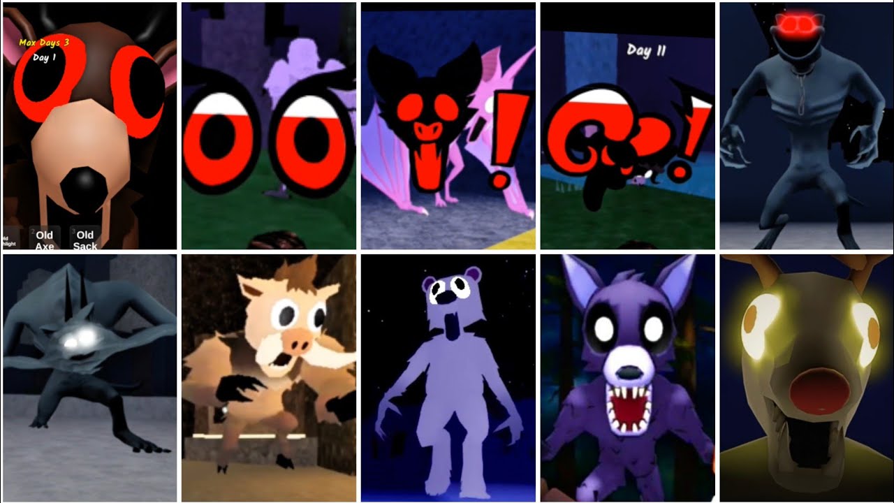 I Can finally All Monster Jumpscares😱 99 Night In The Forest, Arctict,Wild West, Winter Game Play 