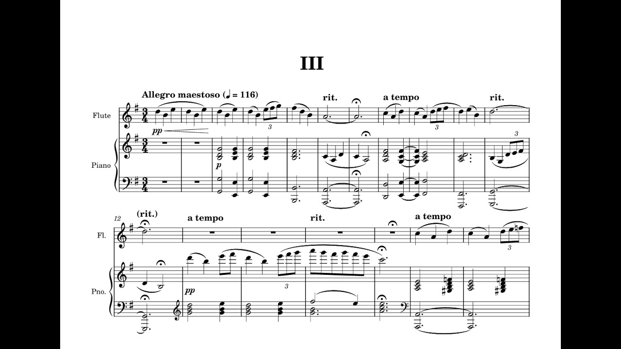 Sonata for flute and piano in G major - III. Allegro maestoso
