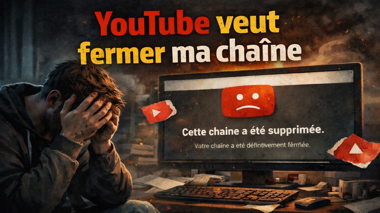 YouTube veut clôturer ma chaîne 😥