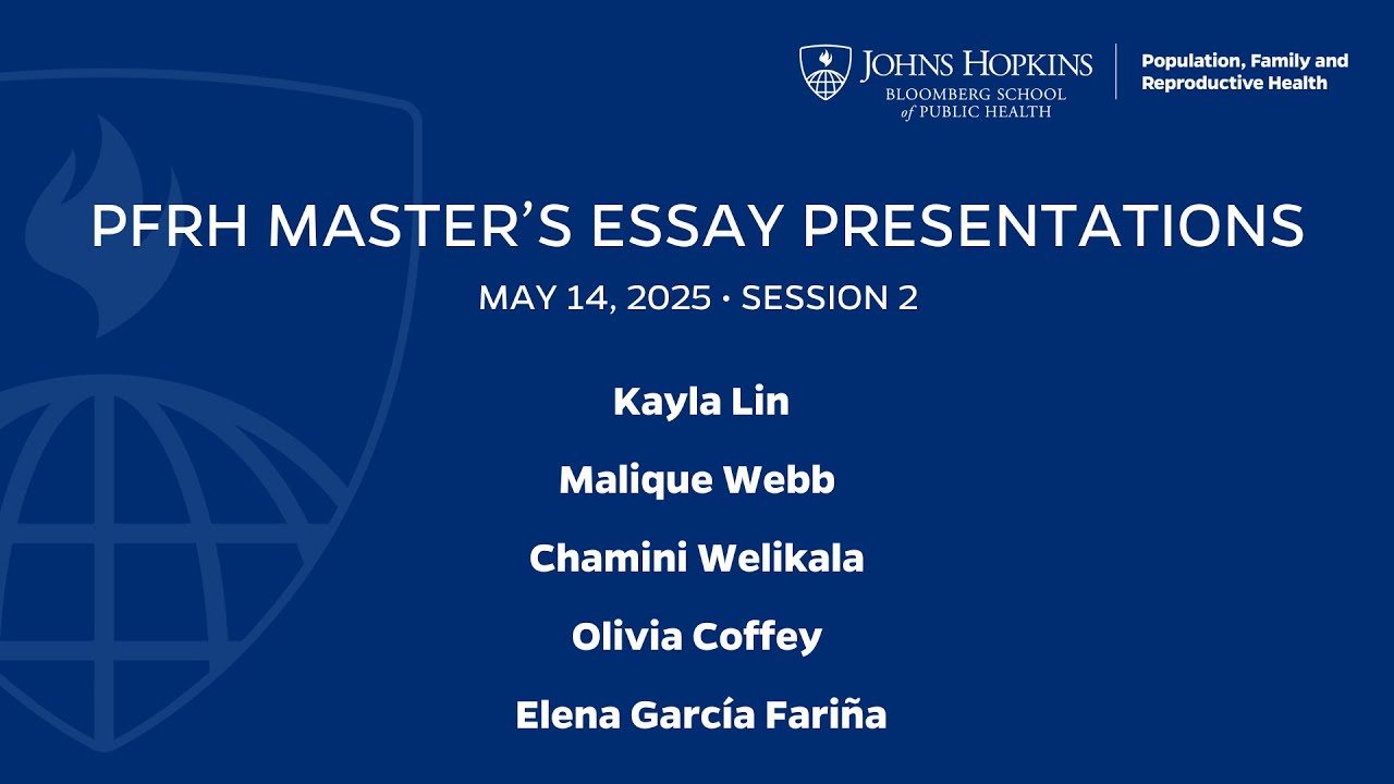 PFRH Master's Essay Presentations | May 14, 2025 | Session 2