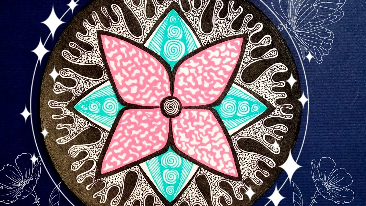 [一起畫禪繞] 隨“❤️”創作。 #禪繞畫 #曼陀羅 #zentangle #mandala #doodle
