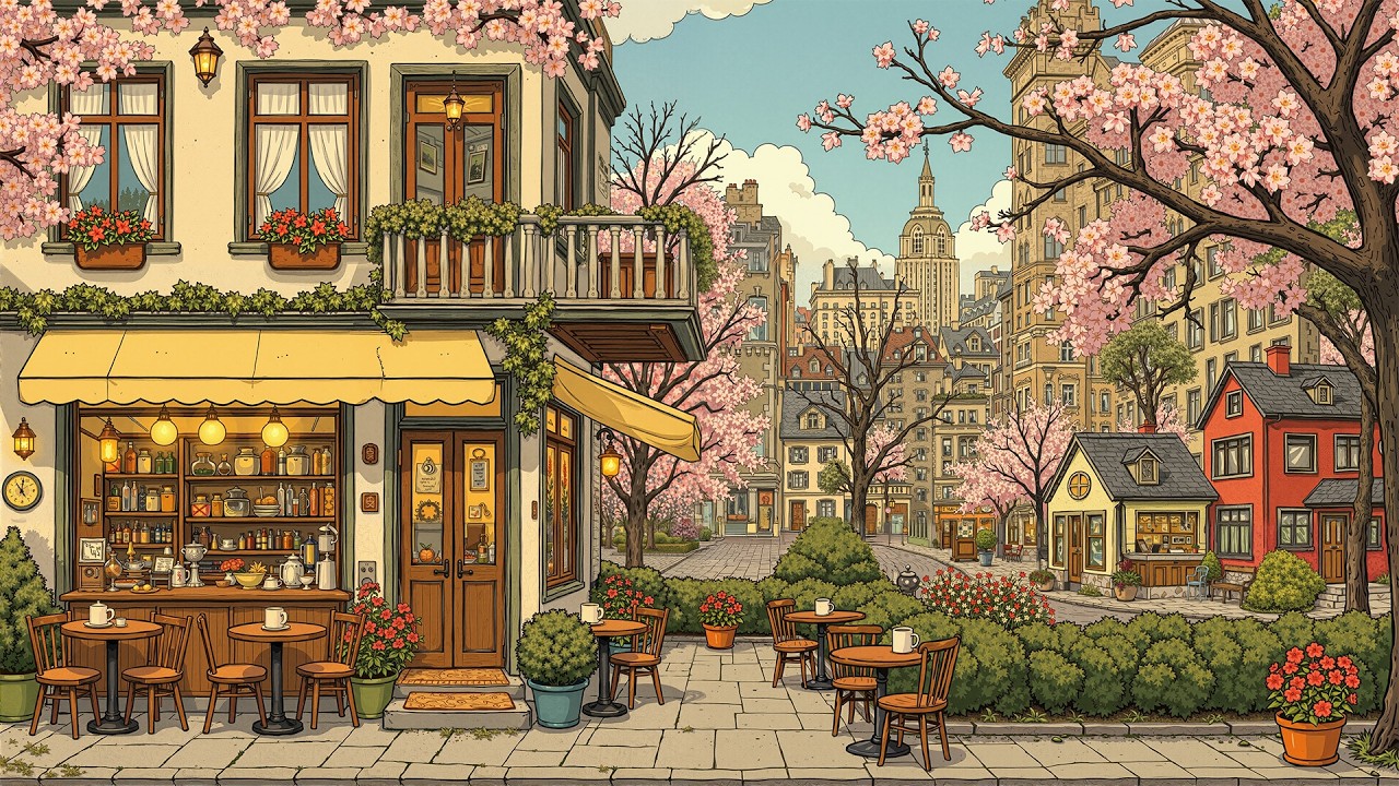 Cherry Blossom Coffee Shop ☕ Lofi Hip Hop for Study, Work & Relax 🌸 Focus Music