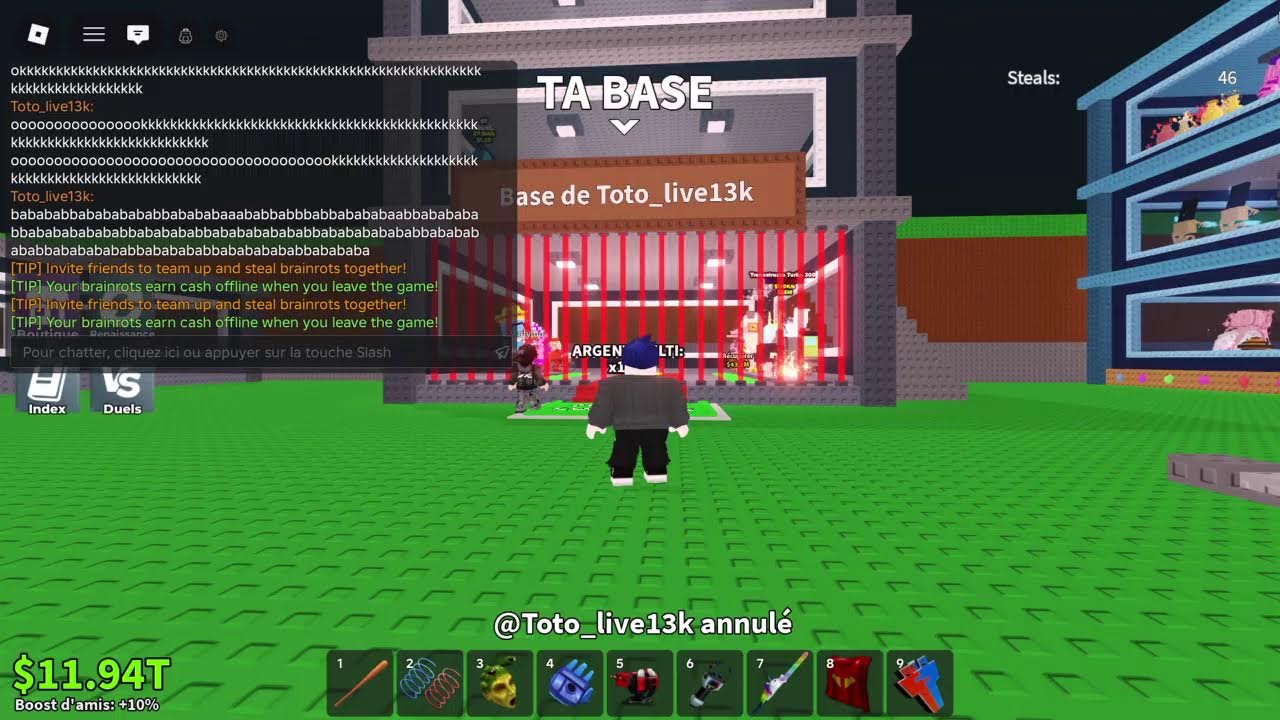 Je live sur steal a brainrot je trade pseudo Toto_live13k