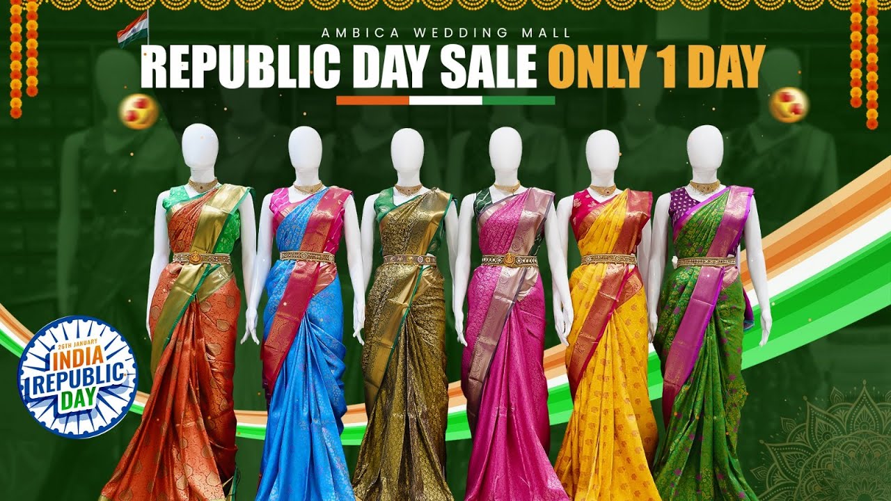 Republic Day 1 Day Sale Resham Pattu Sarees | COD + Free Shipping | Ambica Wedding Mall