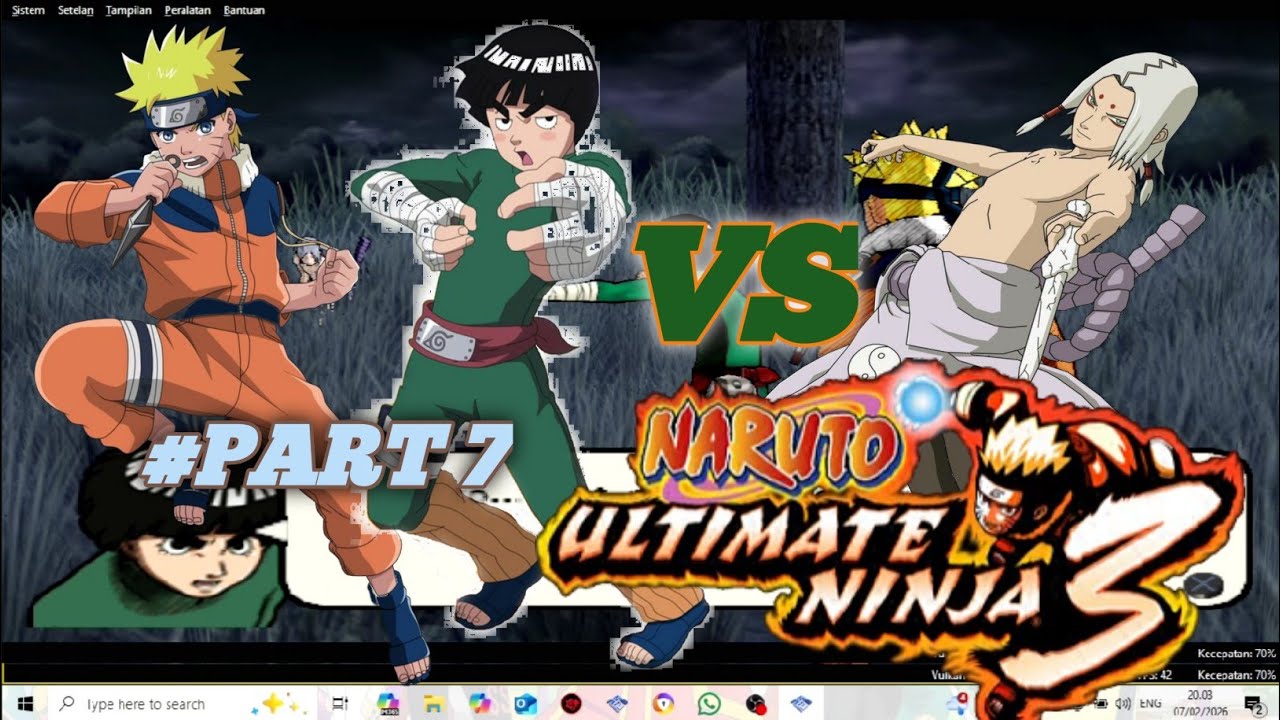 NARUTO ULTIMATE NINJA 3: HEROS STORY - NARUTO & ROCK LEE vs KIMIMARO part 7 game PS2 1
