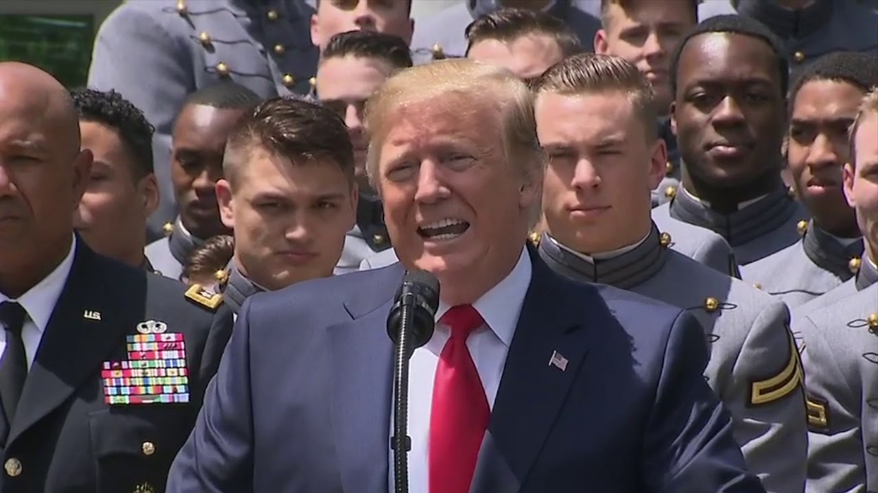 U. S. Army Football Team Trophy Presentation by President Trump