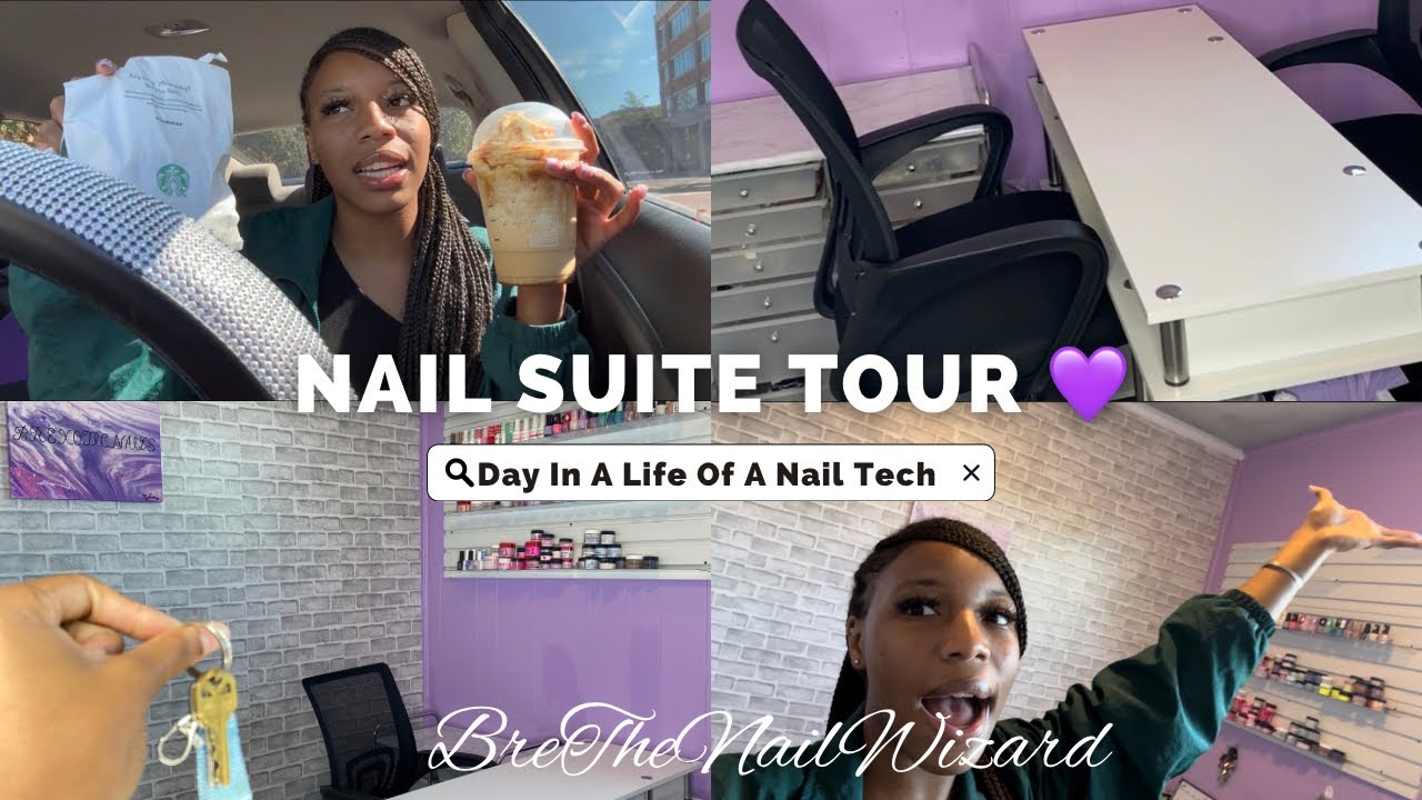 MY 1st NAIL SUITE TOUR 💜 | IM BACK YALL 💰!! Day In A Life Of A Nail Tech Vlog 👀💅🏽