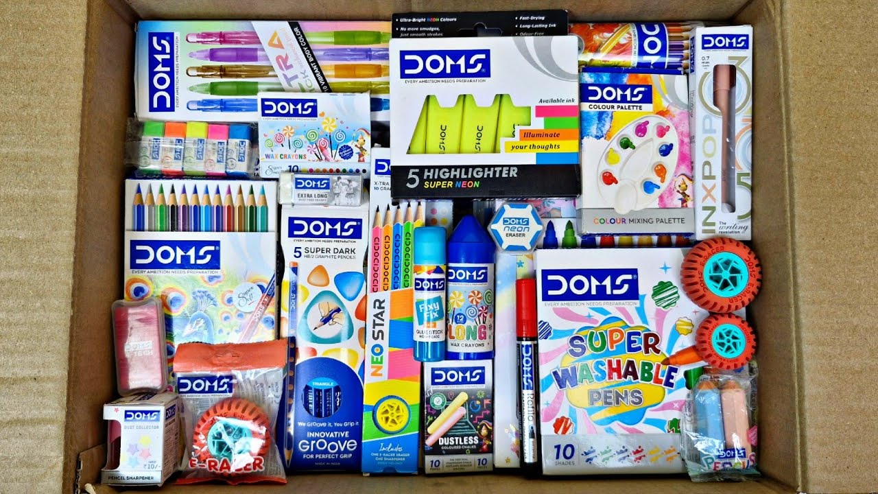 DOMS Stationery Collection🩵Crayons, Oil Pastels, Unicorn kit, Geometry, Hilighters, Pencil Colors