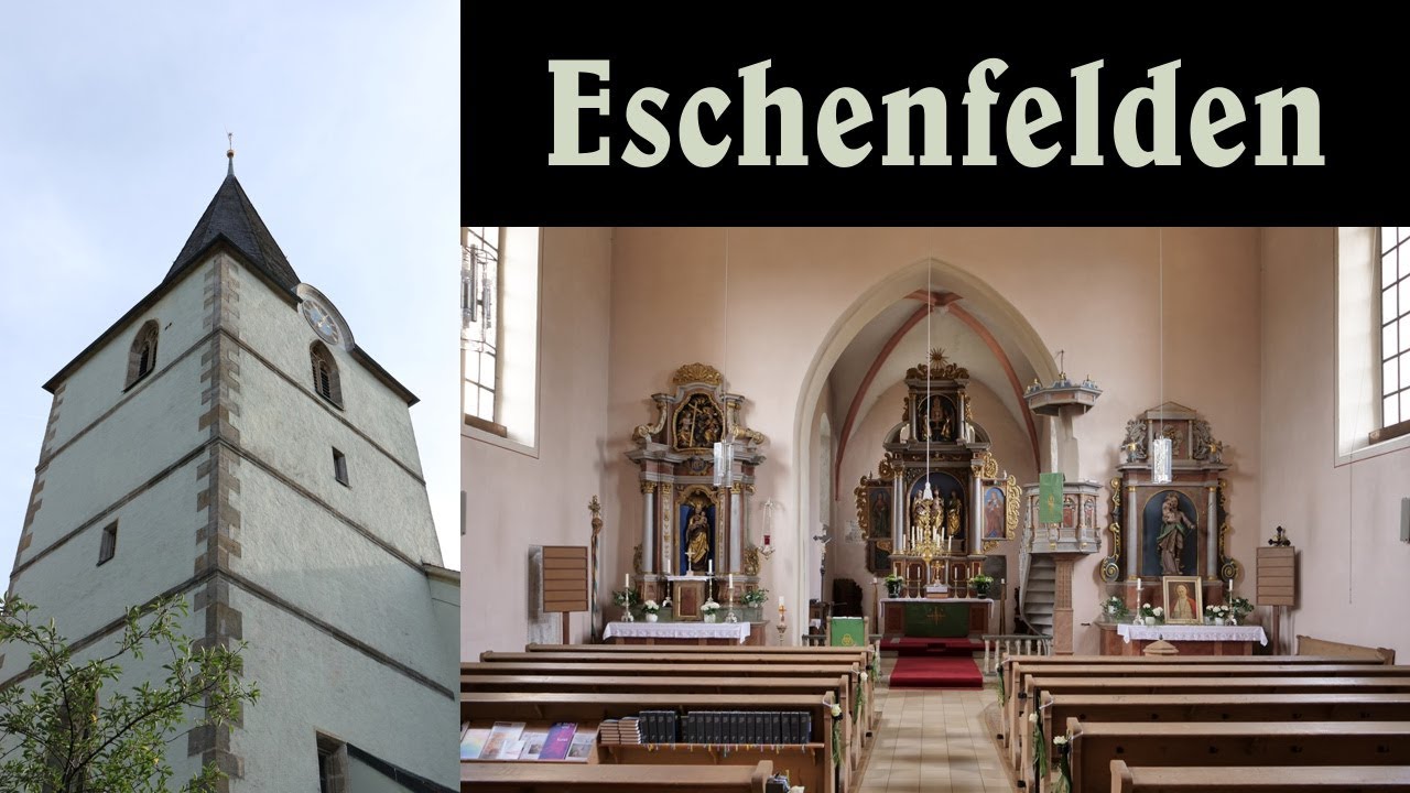 ESCHENFELDEN (AS), Simultankirche Corpus Christi - Glocken einzeln, Motive und Plenum (Turmaufnahme)