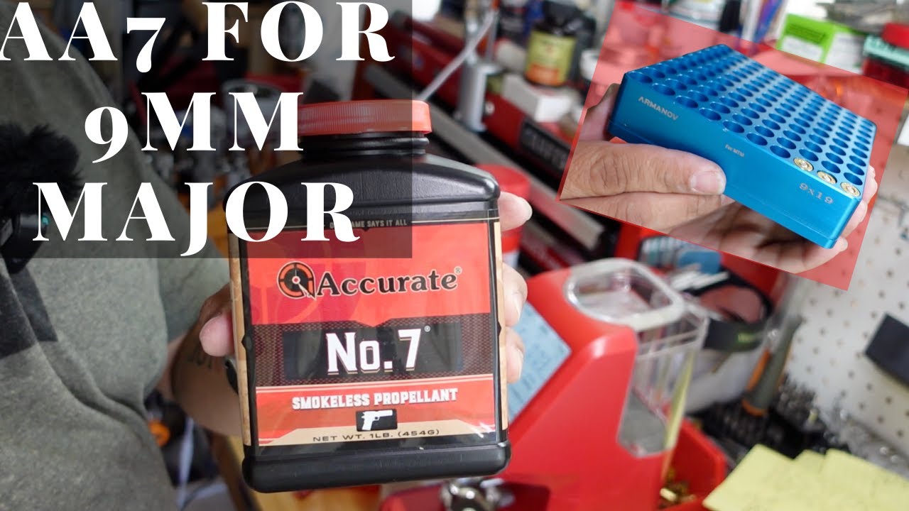 Loading 9.4gr of AA7 Powder for 9mm Major
