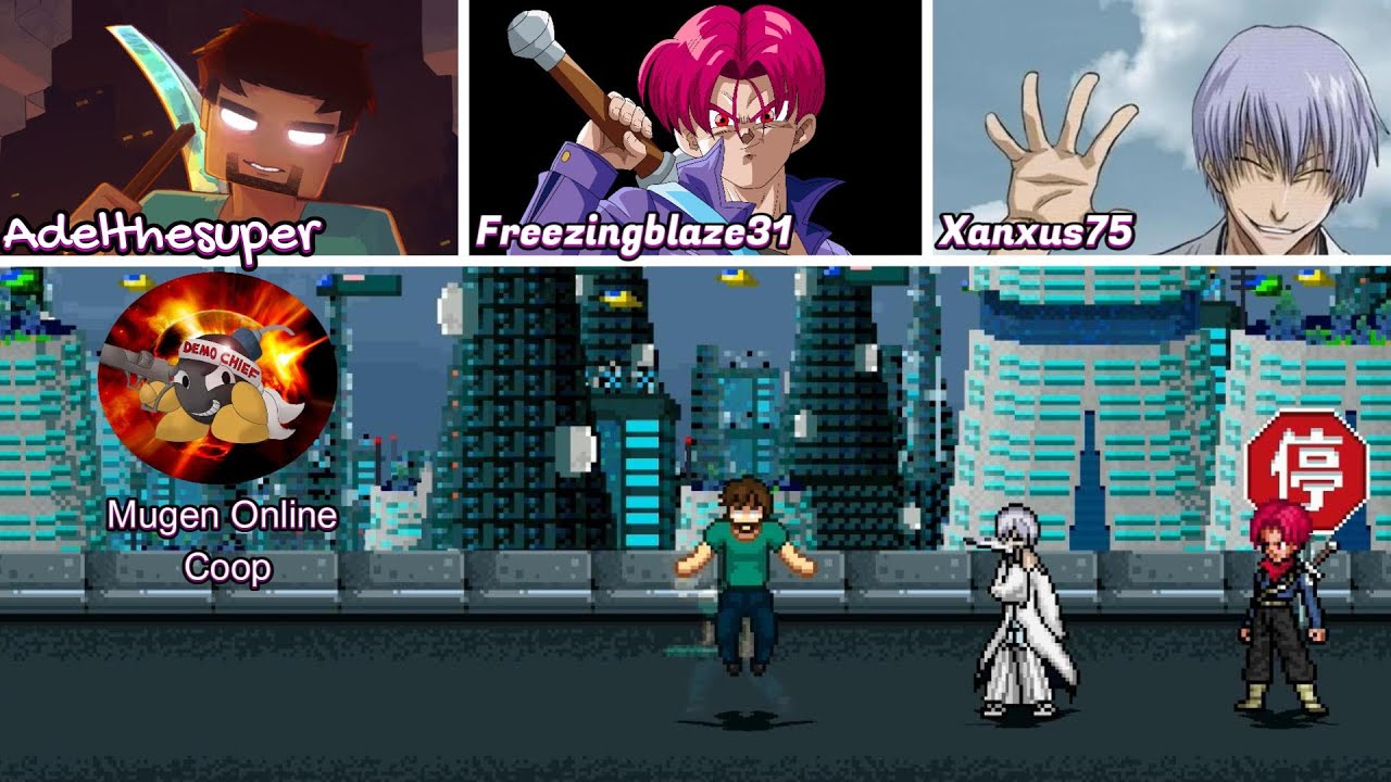 💣Mugen Online Coop:  Gin, Herobrine, & Trunks SSJ God !!!! #mugenjus  (Downloads)😁