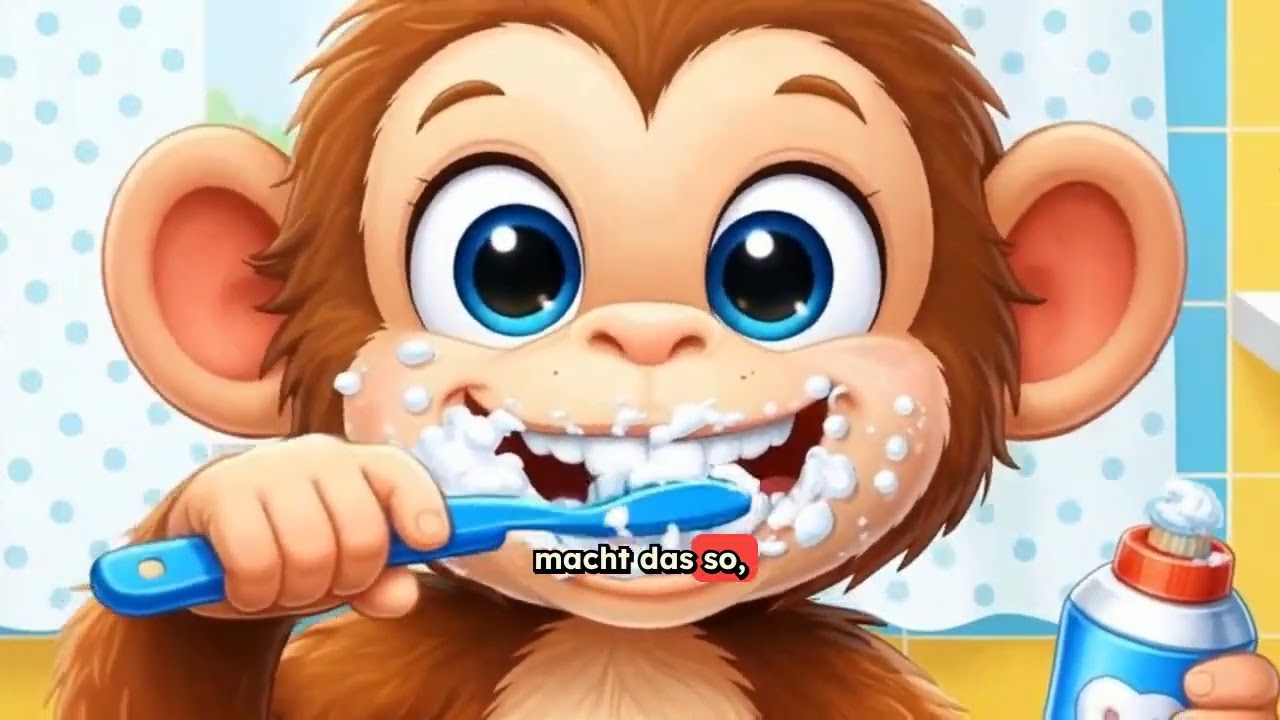 🐵🪥 affi putzt die zähne - Kinderlied- zähne putzen 🐵🪥