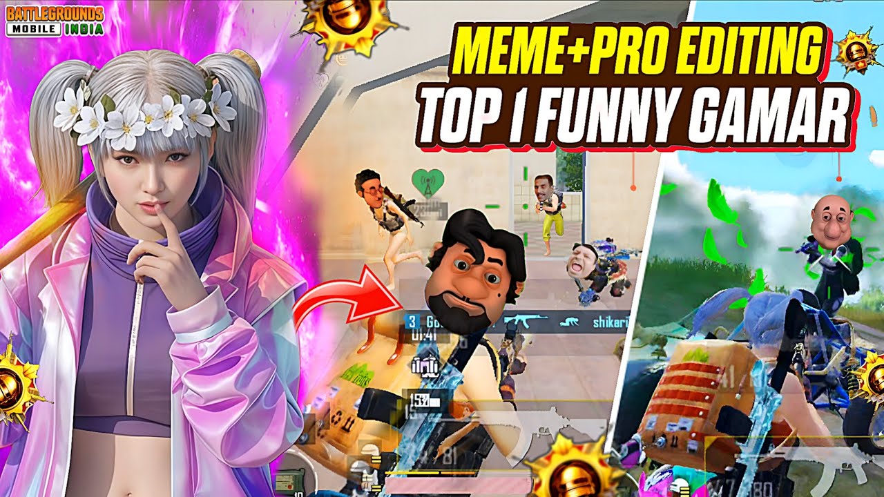MEME+PRO EDITING 😱 | BGMI FUNNY GAMEPLAY 🤣 | MEME EDITING | #bgmi #bgmifunny #bixiop 
