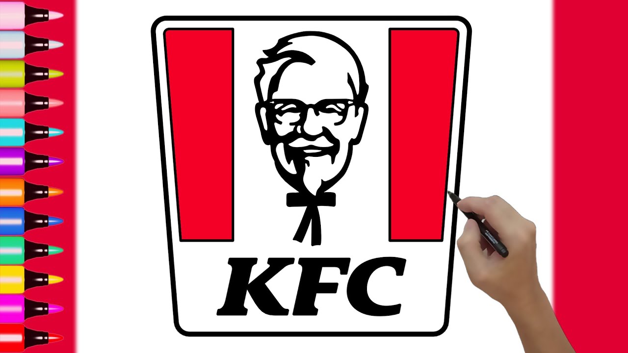 How to Draw KFC Logo! Drawing Iconic Kentucky Fried Chicken Logo!