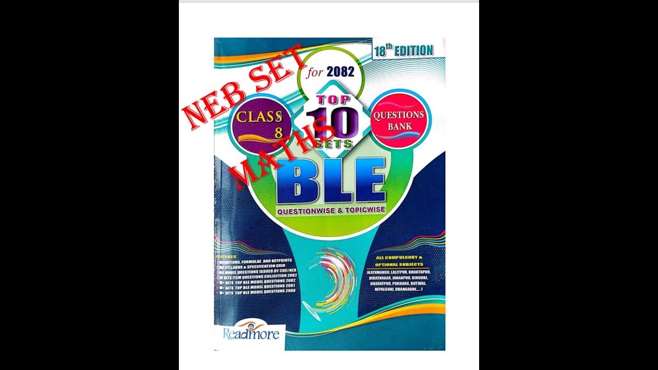 Grade 8 BLE Math NEB model set solution