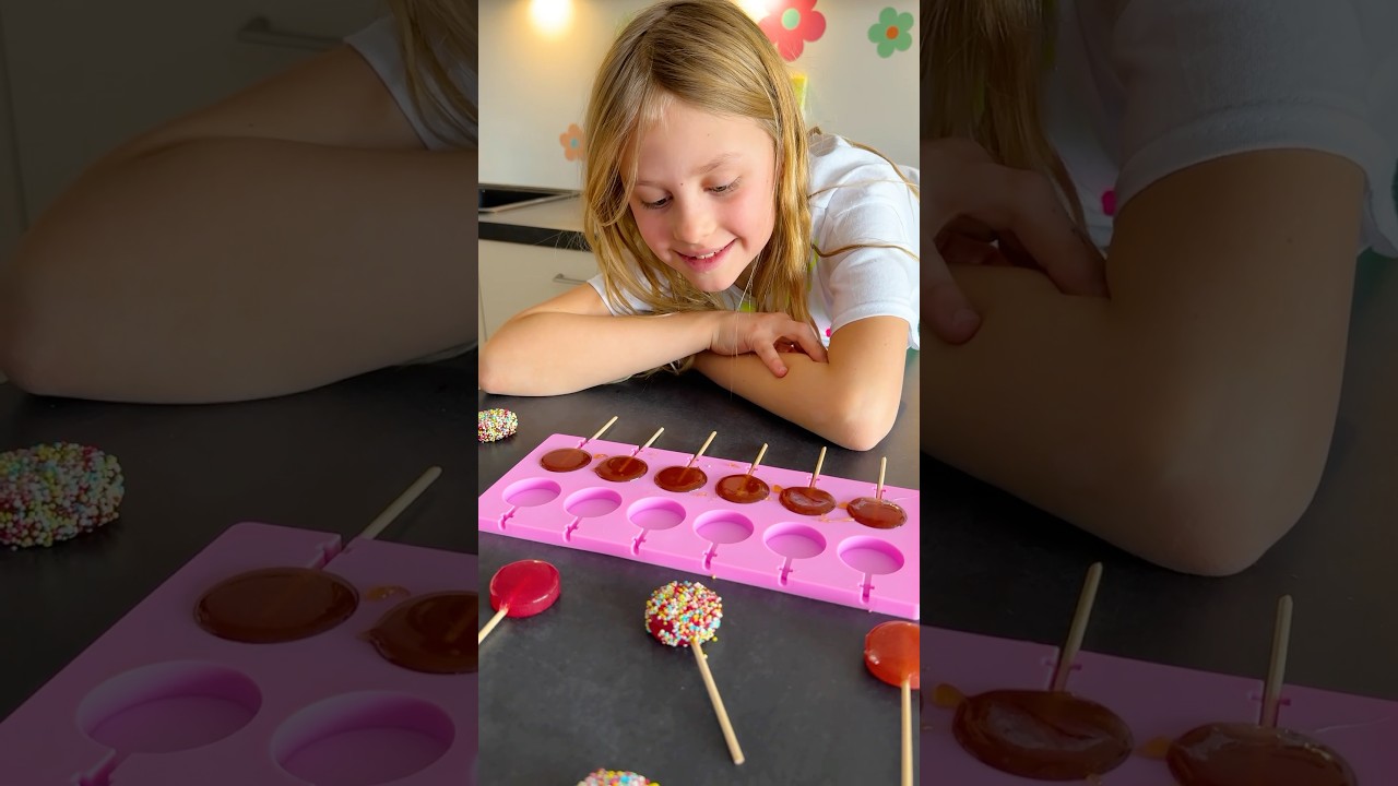 🍭Lia macht Lollies selber!😋 #diy #s&uuml;&szlig;igkeiten #kinder #lernen #kindervideo