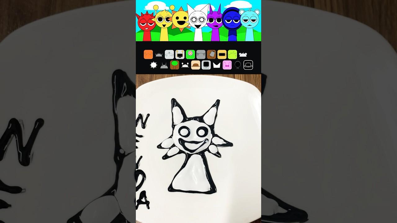 I drew a Wenda from Sprunki Horror on a magic plate #White (Wenda) #Simon #sprunki #incredibox