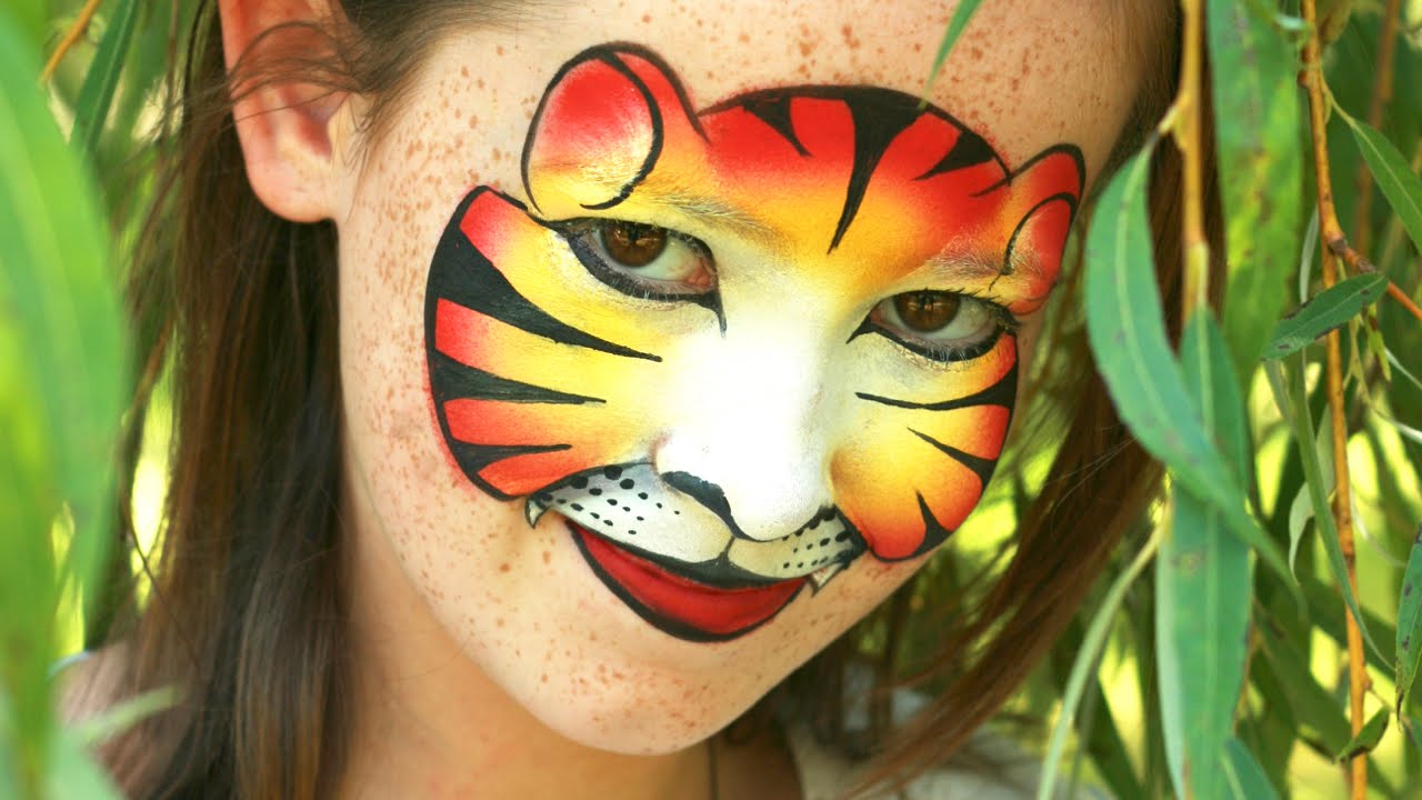 Tiger schminken für Fasching oder Karneval - Tiger Kinderschminken Anleitung