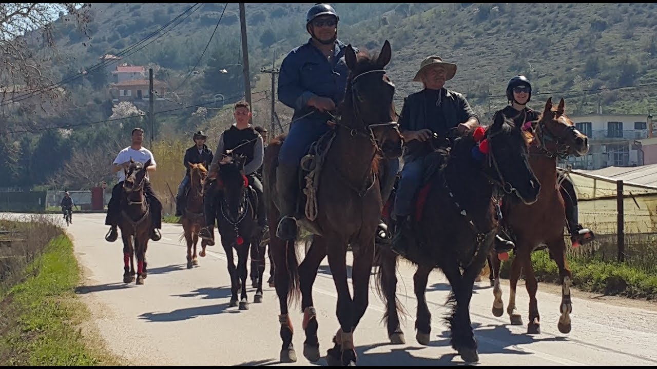 Μέλη του Ιππικού Ομίλου Τυρνάβου ήρθαν ιππαστί στο Δαμάσι ως Καουμπόηδες για Άγιο Θεόδωρο & κάστρο