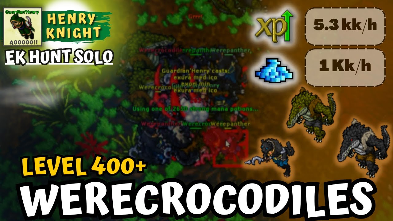 Tibia Hunt Werecrocodiles | Ek Hunt Solo #161 | Henry Knight