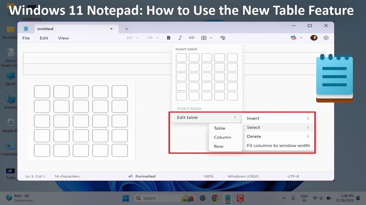 How to Create Tables in Notepad on Windows 11 (New Feature Explained!)