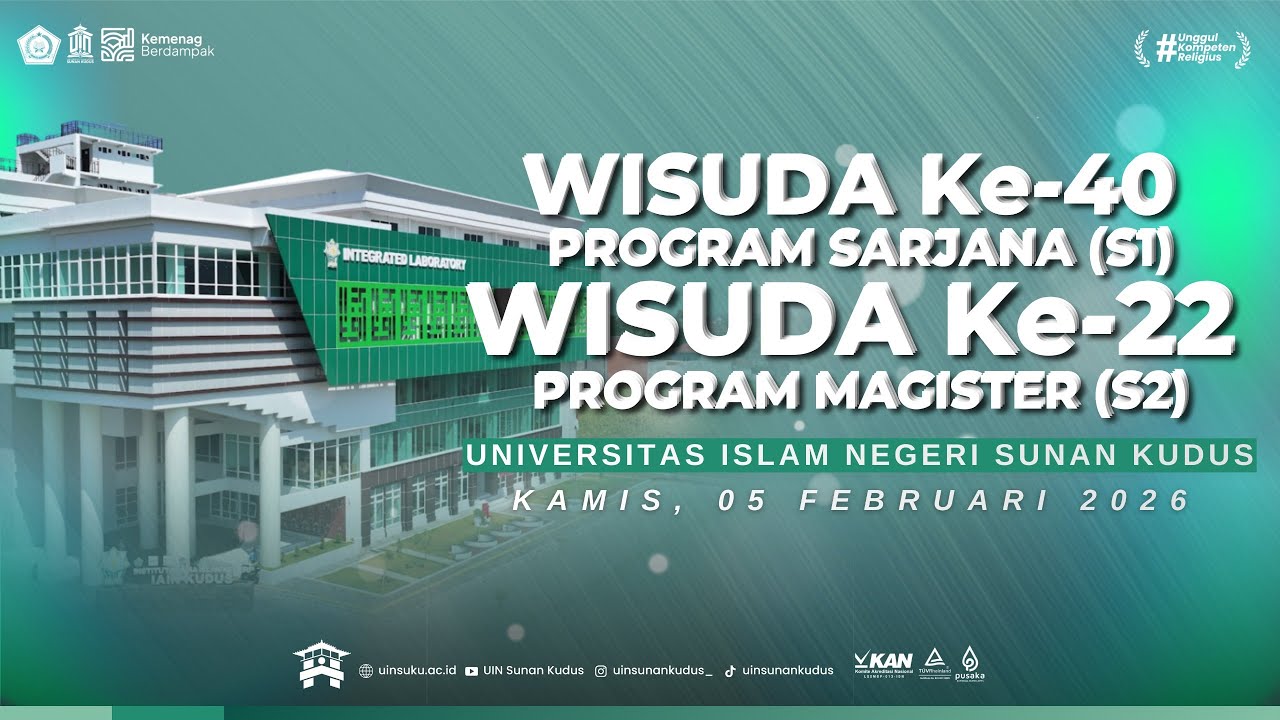 WISUDA Ke-40 PROGRAM SARJANA (S1) & WISUDA Ke-22 PROGRAM MAGISTER (S2) UIN SUNAN KUDUS | 05 FEB 2026