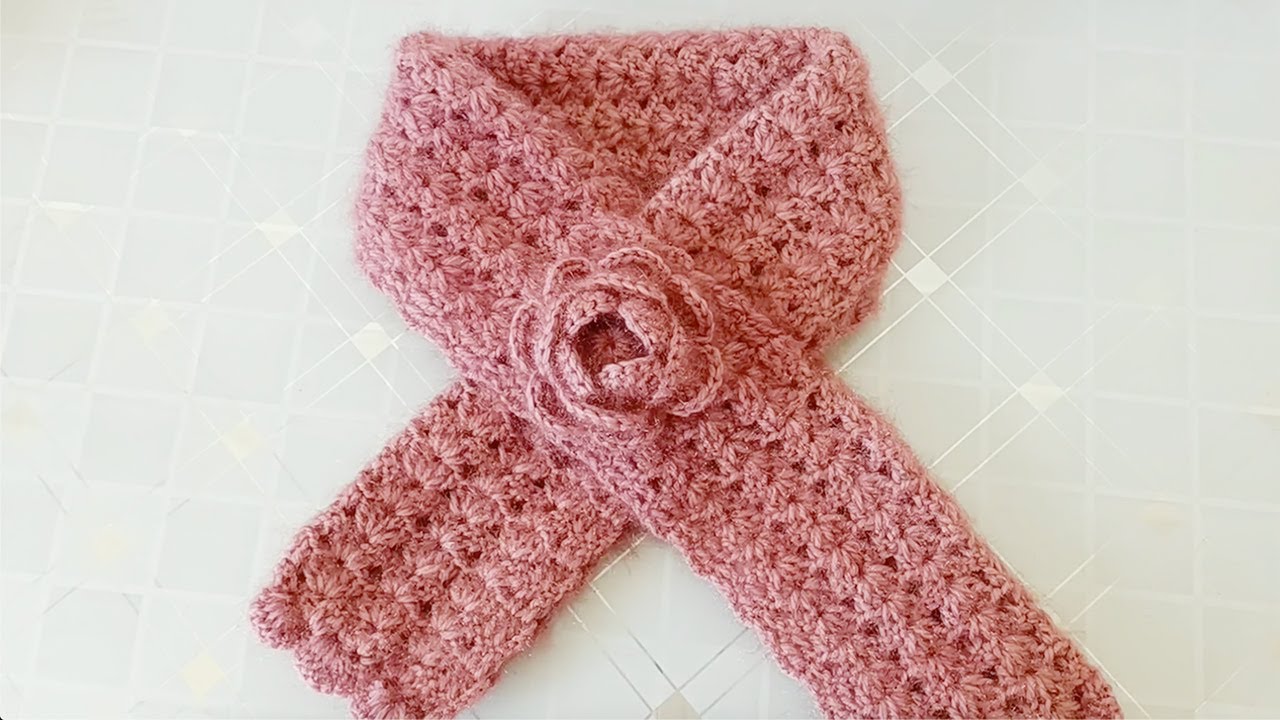 水草花围巾钩针教程，男女可戴漂亮百搭，保暖围脖钩法 🧶 Crochet Simple Scarf Tutorial | No Experience Needed