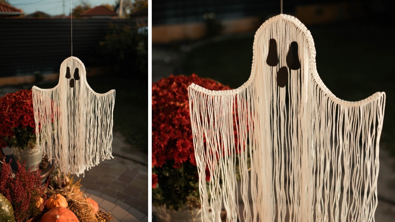 Easy DIY Macrame Ghost – Perfect Halloween Decoration for All Sizes