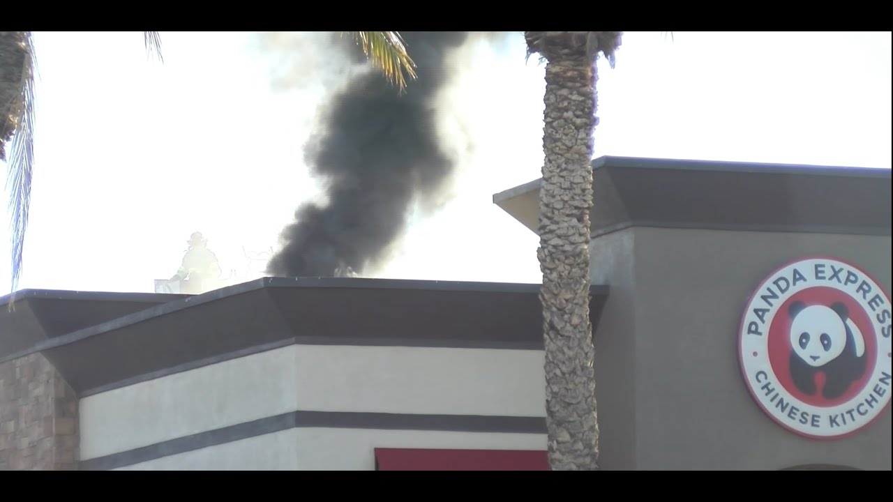 Panda Express On Fire! Black Smoke!