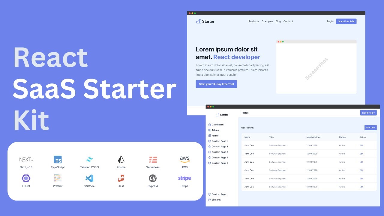 React SaaS Starter Kit built with Next.js, TypeScript and AWS