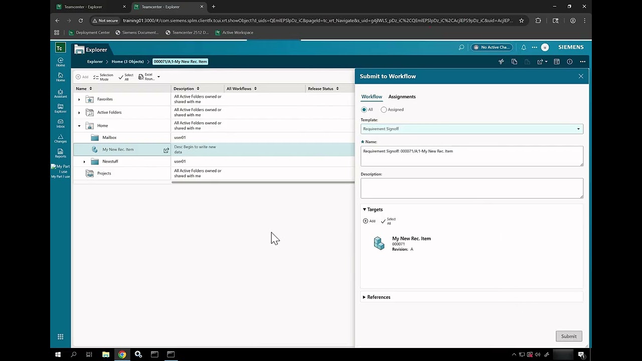 Teamcenter 2512: Работа с таблицами